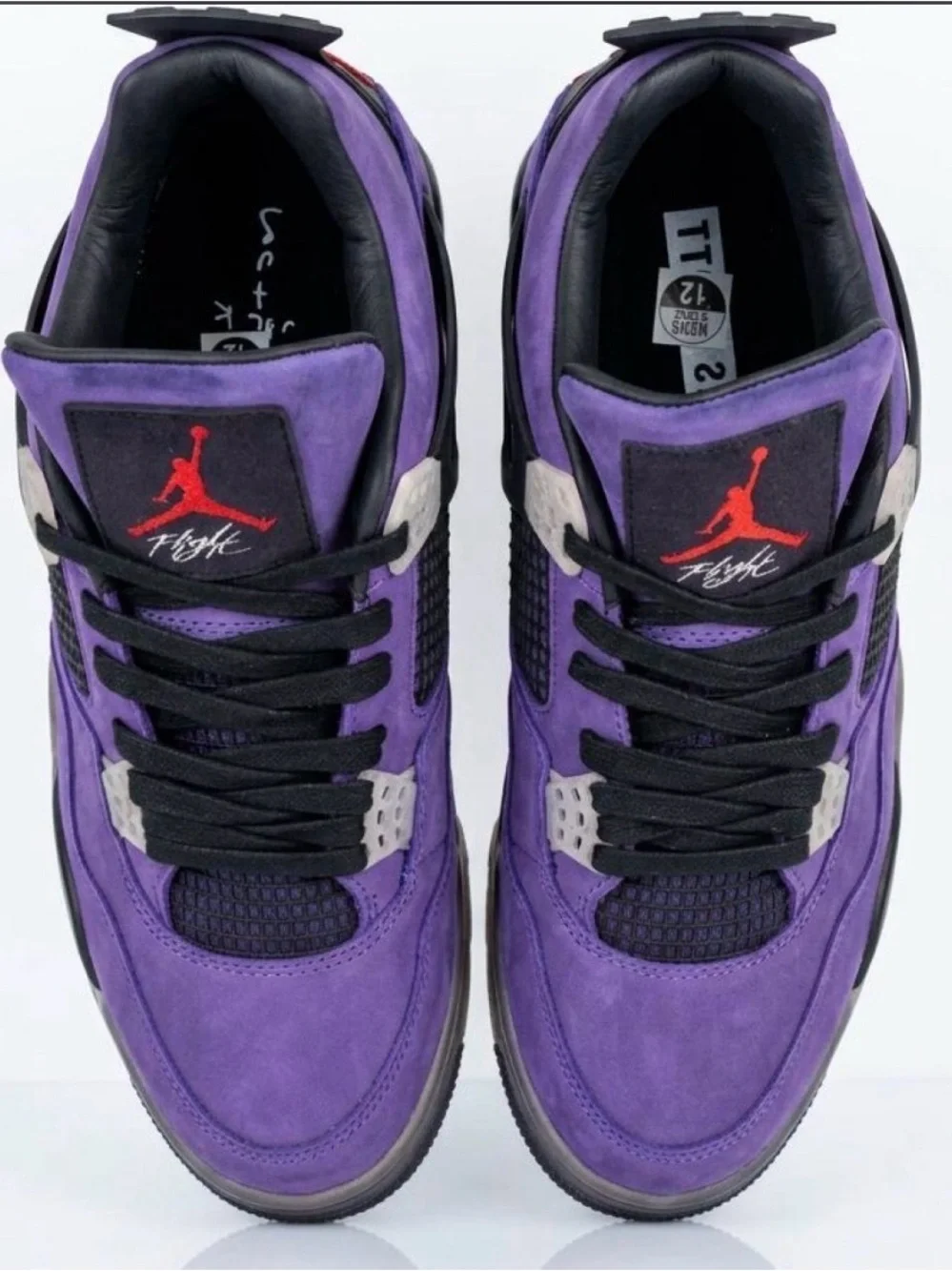 Jordan 4 Retro Men's Purple Suede Sneakers with Black Accents